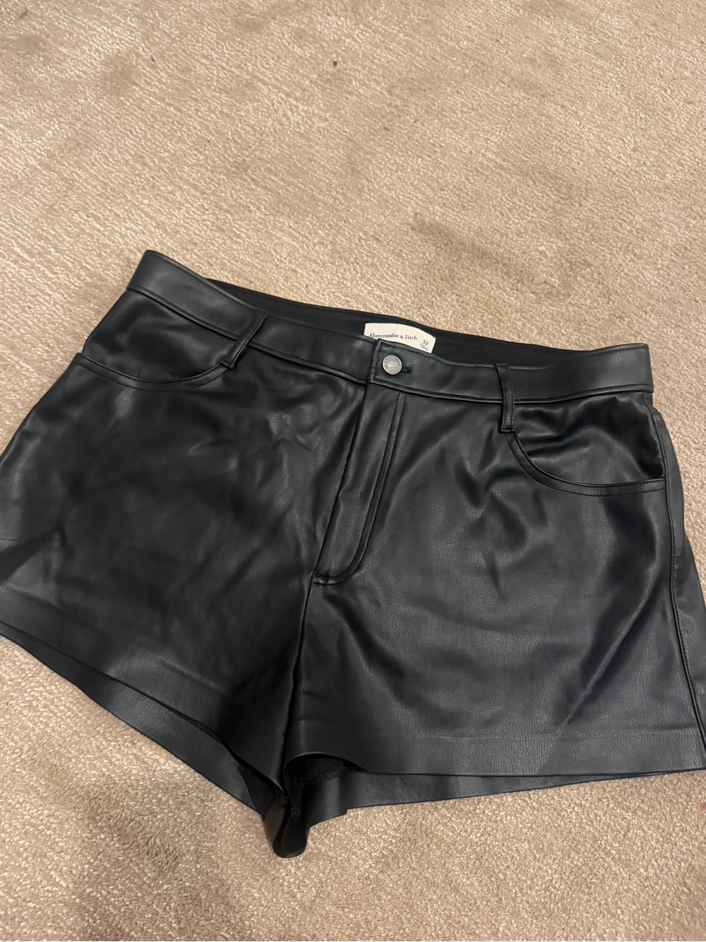 Abercrombie Black Leather Short